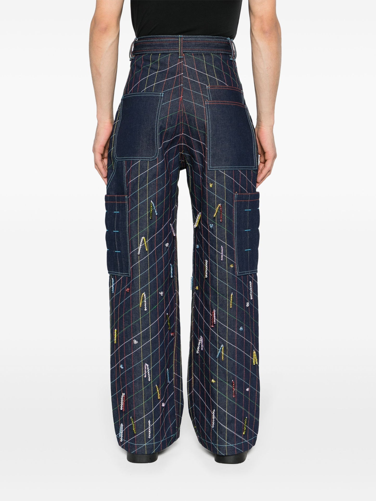 Hand Beaded Denim Jeans