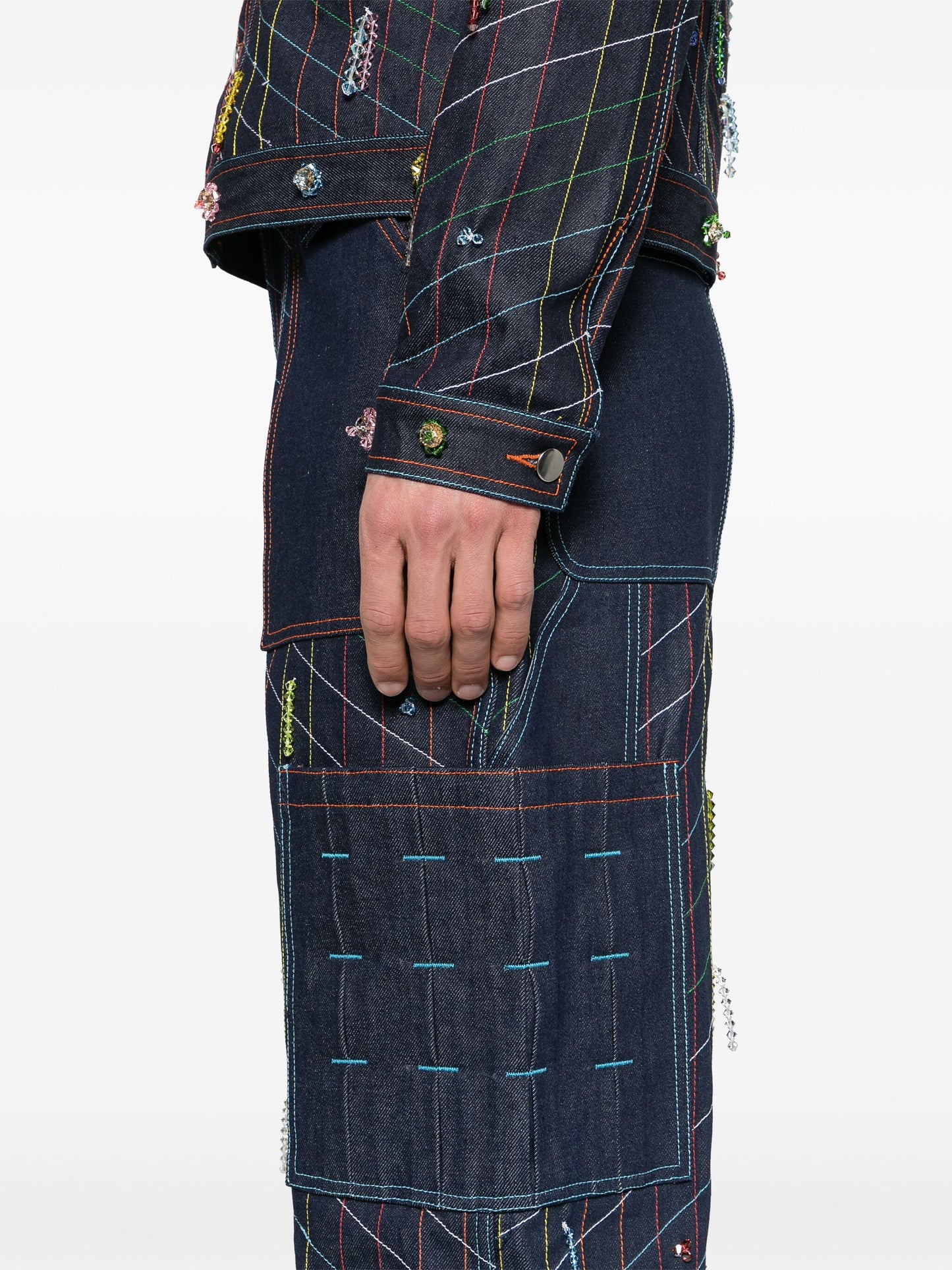 Hand Beaded Denim Jeans